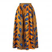 910 Women Fashion Stylish Diagram Block African Print Maxi Skirt