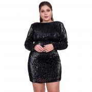 9603 Womens Plus Size Sequin Dress Party Cocktail Sparkle Glitter Evening Stretchy Mini Bodycon Dresses