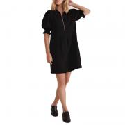 LL6012 Fashion Zip Mini Puff Sleeves Elegant Casual Party Dresses