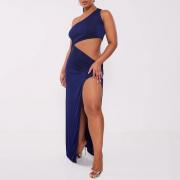 BD1666 Summer One Shoulder Sleeveless High Leg Cut Beach Sexy Dress