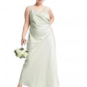 LM3618 Women Evening Elegance Cowl Neck Satin Party Cami Maxi Dresses