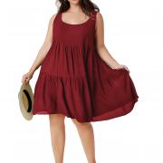 D6021 Plus Size Summer Beach Sundress Loose Casual T-Shirt Tank Dress