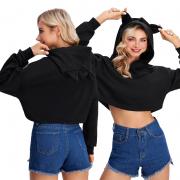 DT1015 Hoodies Elegant Casual Black Clothing Plain Pullovers Sweatshirts