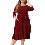 D8043 Custom Spring Midi Cocktail Holiday Elegant Casual Party Dress