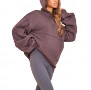 BD1177 Long Sleeve Kangaroo Pockets Custom Half Zip Hoodies