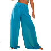BD1449 Wide Leg Trouser Summer Beach Sexy Transparent Chiffon Pants