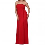 D3058 Strapless Long Tube Top Dress Summer Holiday Sundress Dress