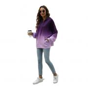 M012 Women's High Street Loose Hoodie Gradient Wash Color Sweatshirt