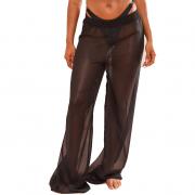 BD1450 Elastic Waist Wide Leg Beach Transparent Chiffon Pants