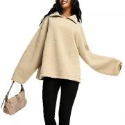 BD1226 Oversized Long Sleeve Drop Shoulder Fleece Sweatshirts