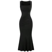 D8169 Square Neck Mermaid Sleeveless Elegant Bodycon Party Dress