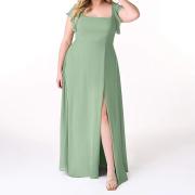 D8167 Custom Ruffle Short Sleeve Chiffon Long Evening Elegant Dress