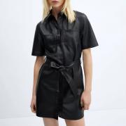 BD1718 Custom Short Sleeve Removable Belt Straight Design Mini Dress
