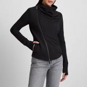 DT1117 Custom Hoodie Asymmetric Zipper Jackets High Neck Sweatshirt