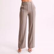 BD1628 Custom Office Lady High Waist Belt Loops Suiting Trousers