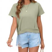 DT1372 Custom Women Short Sleeve Cropped T Shirts Solid Tees