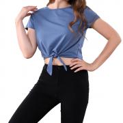 DT1367 Custom Cropped T-Shirts Cute Tie Knot Front Crop Tops