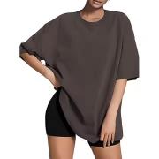 LY1207 Loose Fit Crewneck Short Sleeve Solid Basic Tee