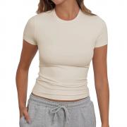 DT1385 Slim Fitted Lightweight Basic Casual Going Out Tees