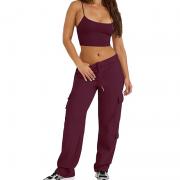 LP10 High Waisted Wide Leg Sweatpants Cargo Baggy Sweatpants