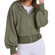 DT1303 Custom Full Zip up Hoodie Jacket Cropped Sweatshirt