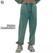 YB1005 Baggy Sweatpants Acid Washed Cotton Joggers Pants
