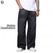 YB1004 Custom Mens Wide Leg Baggy Jeans Loose Denim Pants