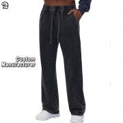 YB1006 Custom Wide Leg Baggy Sweatpants Acid Washed Pants