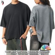 YT1154 Custom Man Vintage Washed Distressed Raw Edge Hem T Shirt