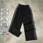 YB1144 Vintage Faded Gradient Washed Wide Leg Sweatpants