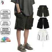 YB1150 Custom Vintage Wash Cargo Pocket Drawstring Shorts