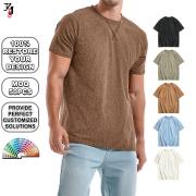 YT1169 X Stitch Detail Loose Fit Vintage Washed Cotton Tee