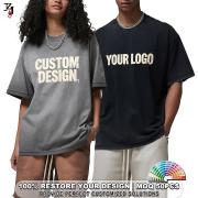 YT1074 Unisex Acid Wash Distressed Oversized Cotton T Shirt