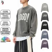 YT1023 Custom Vintage Washed Oversized Long Sleeve T Shirt